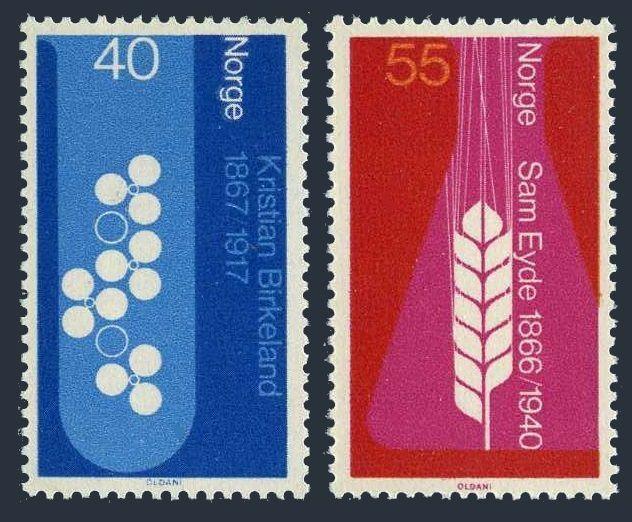 Norway 498-499,MNH.Michel 549-550. Kristian Birkeland,1966.Sam Eyde.