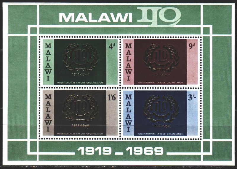 Malawi. 1969. bl13. Anniversary of Labor Organization. MNH.