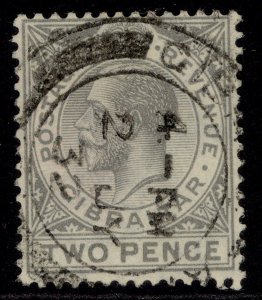 GIBRALTAR GV SG93, 2d grey, FINE USED.