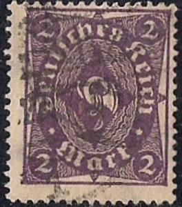 Germany #177  2 M Post Horns, Violet & Rose, used F-VF