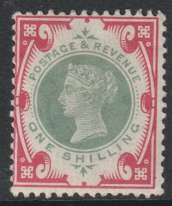 GB Scott 126 - SG214, 1887 Jubilee 1/- Green & Red MH*