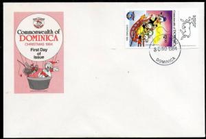 Dominica 1984 Walt Disney Cartoon Film Donald Duck Cinema Sc 872 FDC # 9344E