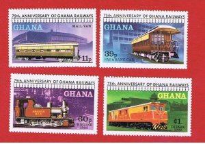 Ghana #678-681  MNH OG  Railroad  Free S/H