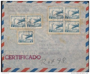 O) 1961 CHILE, CIRCULATED MULTIPL, COVER CERTIFIEDTO RIO DE