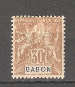 French Gabon 1904,Navigation & Commerce 30c,Sc # 24,VF Mint Hinged* (FC-5)