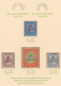 MALAYA - TRENGGANU 1921 SULTAN SPECIMEN set of 19 complete