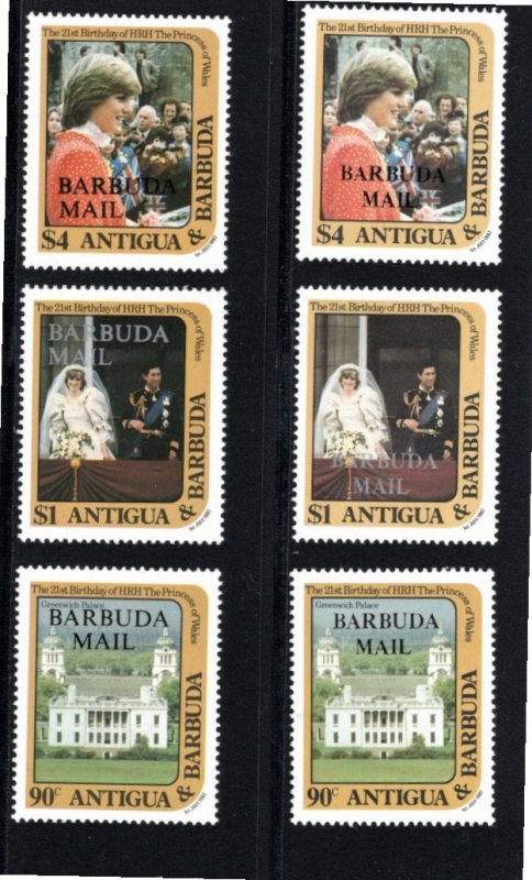 Barbuda 1982 MNH Sc 544-6 Antigua overprint