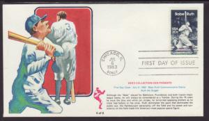 US 2046 Babe Ruth 1983 Den's Collectors U/A FDC