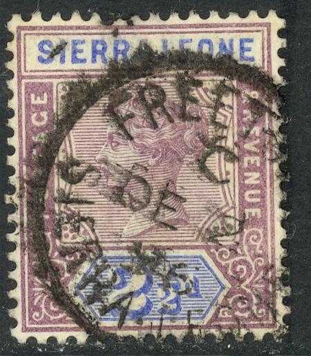 SIERRA LEONE 1896-97 QV 2 1/2d Portrait Issue Sc 38 VFU