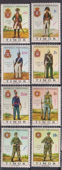 1967 Timor Scott # 325-332 Uniforms MNH