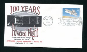 Sc. 3783 First Powered Flight / Wright Brothers FDC - APEX