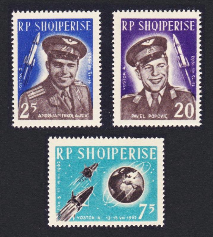 Albania First 'Team' Manned Space Flights 3v SG#739-741 SC#654-666