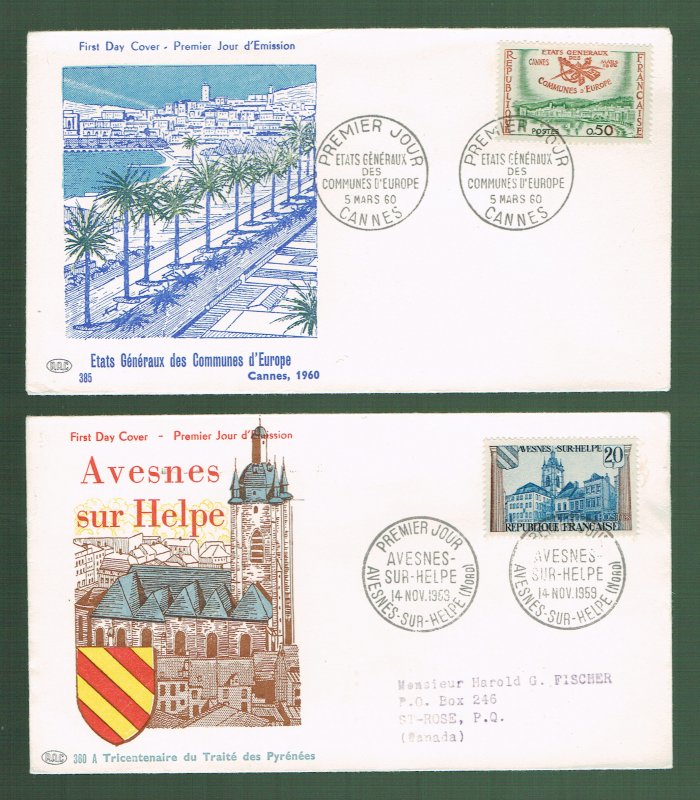 FRANCE - 3 colorful FDCs