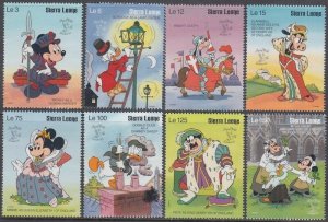 SIERRA LEONE 1243-50 A DISNEY 8 STAMP SET PORTRAYING THE ELIZABETHAN ERA