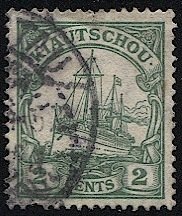 KIAUCHAU China German Colonies 1909 Sc 34  2c Used VF Kaiser's Yacht