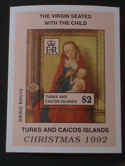 ​TURKS & CAIOS-1992-CHRISTMAS SHEET-VIRGIN & THE CHILD MINT S/S VERY FINE