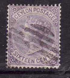 Ceylon-Sc#67- id7-used 16c violet QV-1872-80-