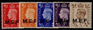 BOIC - Middle East Forces GVI SG M1-M5, 1942 complete set, LH MINT. Cat £16.