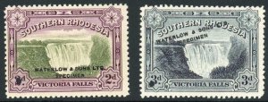 Southern Rhodesia 2d and 3d Victoria Falls opt Waterlow and Sone Ltd/Specimen 