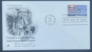 Scott 1710   FDC   Charles A Lindbergh  Solo Transatlantic   Artcraft Cachet