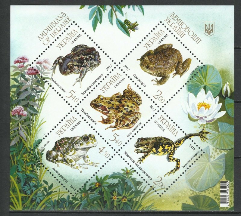 Ukraine 2012 Fauna Frogs MNH Block
