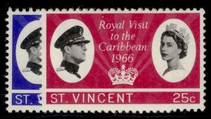 ST. VINCENT QEII SG250-251, 1966 royal visit set, NH MINT.