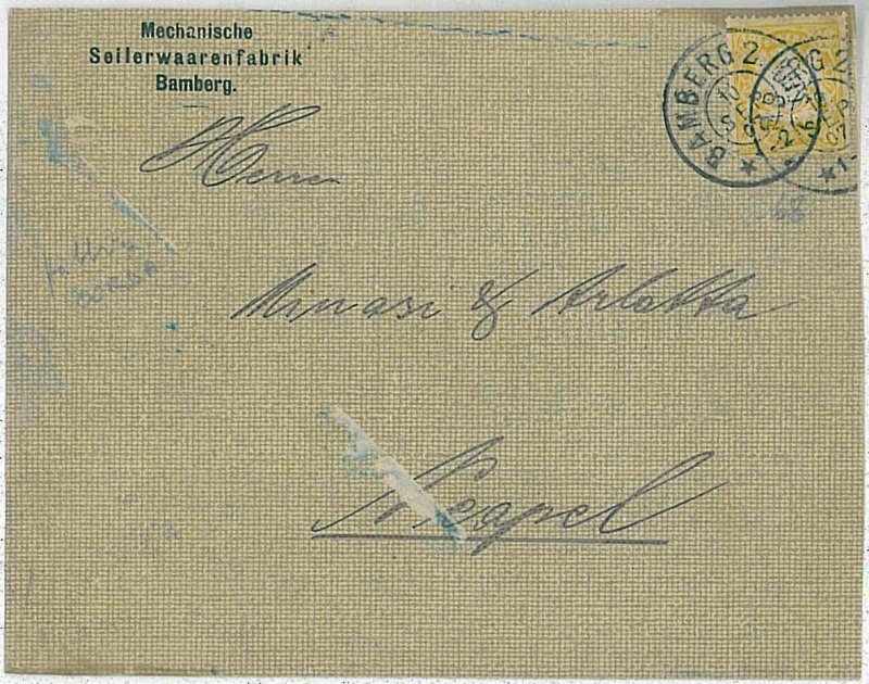 27190  - GERMANY Deutsches Reich -  POSTAL HISTORY - COVER from BAMBERG 1907 