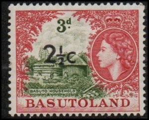 Basutoland 64a - Mint-H - 2 1/2c / 3p Basuto Household (Type I) (1961)