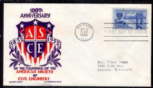 US 1012 Civil Engineers Cachet Craft Staehle Typed FDC