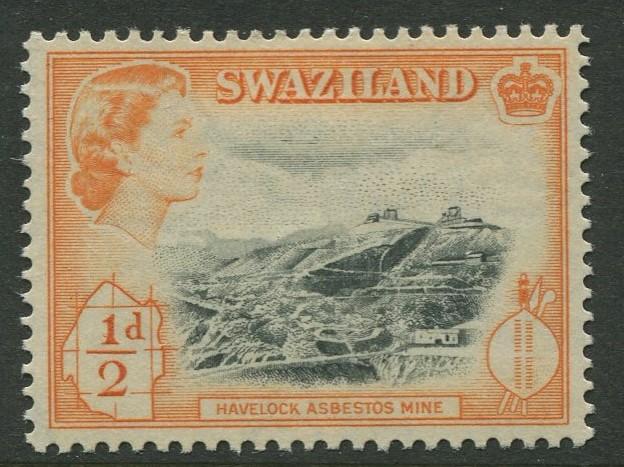 Swaziland - Scott 55 - QEII Definitive - 1956 - MLH - Single 1/2p Stamp