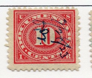 USA 1917-40 Documentary Revenues Early Issue Fine used 10c. Optd 312894