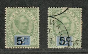 Sarawak Sc#23+24 M+U/H/F-VF+, Partial Set, Cv. $415