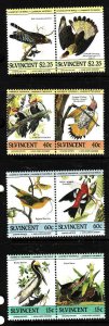 St. Vincent-Sc#807-10-Unused NH set-Birds-Audubon-1985-