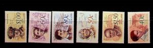 NEW ZEALAND Sc 987-92 NH ISSUE OF 1990 - FAMOUS PEOPLE - AVIATION