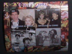 CONGO-2013  THE BEATLES MNH S/S VERY FINE WE COMBINED AND SHIP TO WORLD WIDE