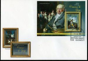 GUINEA  2021 275th BIRTH ANNIVERSARY  OF FRANCISCO GOYA  PAINTING  S/S  FDC