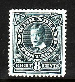 Newfoundland-Sc #110-unused,og, light hinged 8c Prince George-id5-1911-