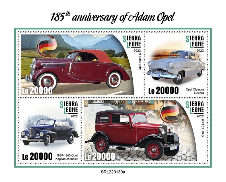 Stamps of SIERRA LEONE 2022 ( Pre order) - ADAM OPEL.