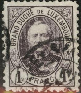 Luxembourg Scott 67 used 1893 1fr