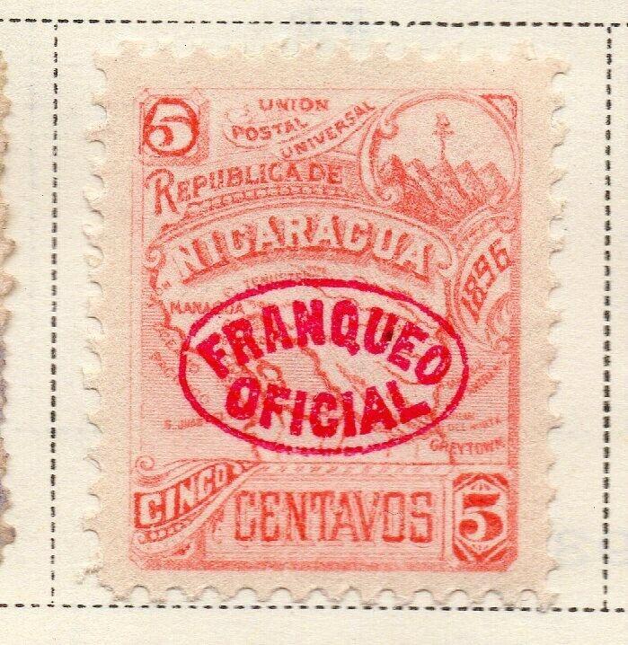 Nicaragua 1896-97 Early Issue Fine Mint Hinged 5c. Official Optd 323750