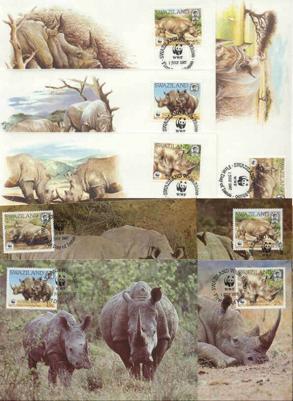 Swaziland 8 FDC/cards WWF 1987