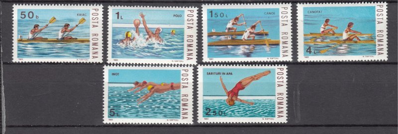 J27777 1983 romania set mh #3144-9 sports