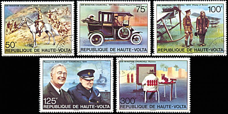 Upper Volta 346-350, CTO, Birth Centennial of Winston Churchill