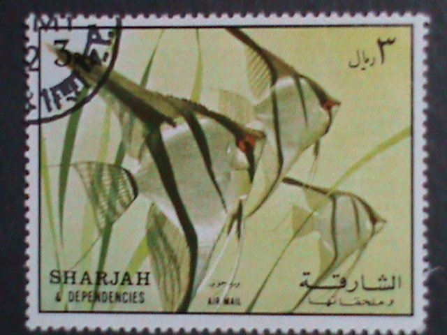 SHARJAH-UNDER WATER WORLD-LOVELY TROPICAL FISHES-SUPER LARGE USED STAMPS SET