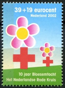 Netherlands Sc#B736 MNH, 39c+19c bl, grn & multi, Red Cross - 2002 (2002)