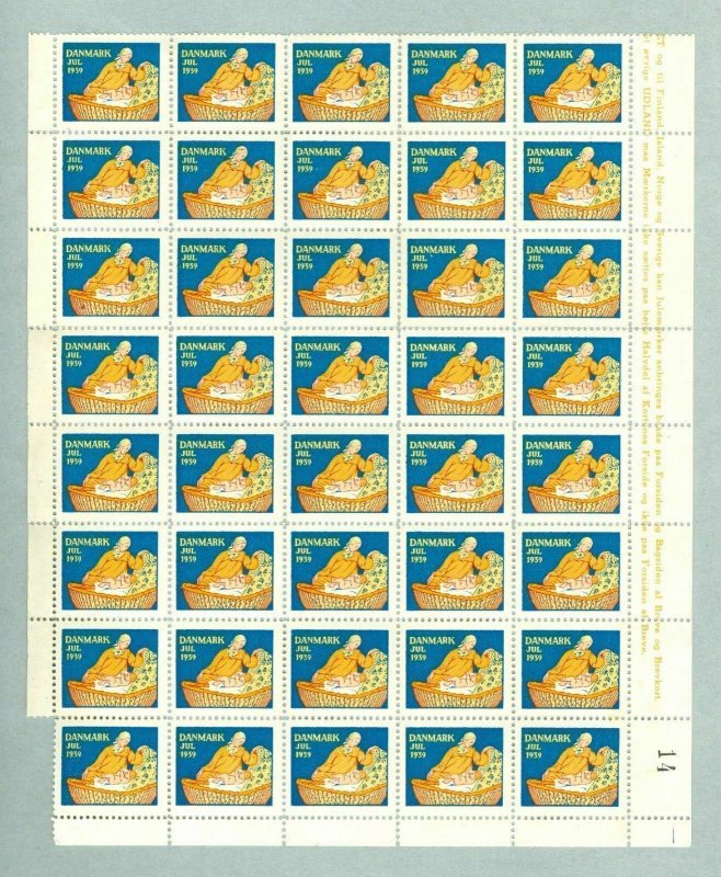 Denmark. Christmas Seal 1939. 40  Block.Mnh. Mother,Child,Star. See Description.