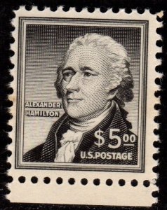 1053 $5.00 Hamilton Issue. Mint, og, Never Hinged 