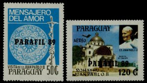 Paraguay 2298-9 MNH Pope John Paul II, PARAFIL 89 o/p