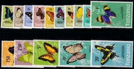 Tanzania 1973SC 35-49 MNH Set Butterflies