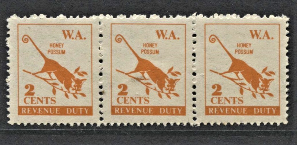 STAMP STATION PERTH Western Australia Revenue Duty Horizontal Triple